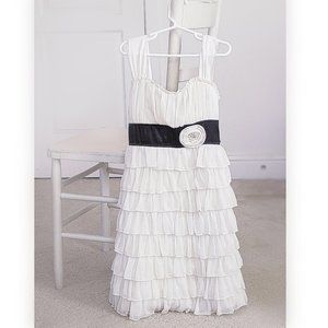 My Michelle - 10 - White Ruffle Girls Dress